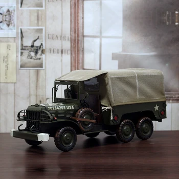 Classic Ironwork Military Dodge Transport Truck Collection Showcase Craftwork Handmade US Minitary Truck Model