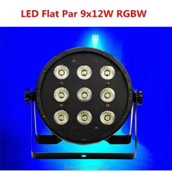 9x12W 4in1 RGBW Led Stage Light LED Flat SlimPar Quad Can With DMX512 Flat DJ Equipments Controller Fast&