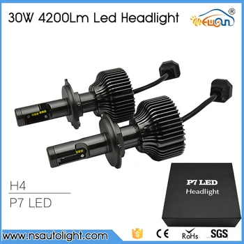 New Fanless Auto Car LED Headlights H4 P7 4200lm Led Auto Front Fog Light Headlamp bulbs kit
