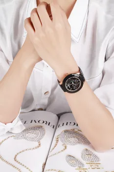 TIME100 Women's Quartz Watch Black Pink Leather Strap Luxury Blink Dial Ladies Dress Wrist Watches For Women relogio feminino