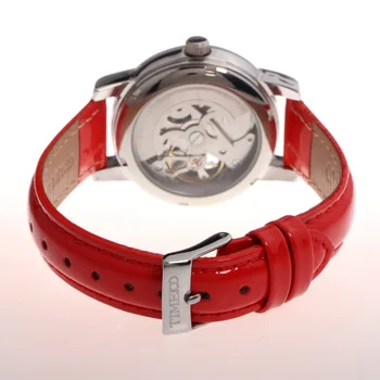 TIME100 Ladies New Fashion 12 Constellation Scorpio Automatic Mechanical Self-Winding Skeleton Leather Brand Women Wrist Watches