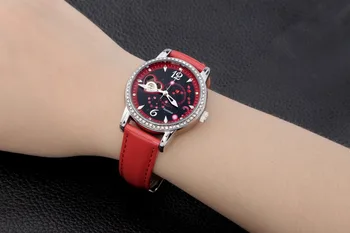 TIME100 Ladies New Fashion 12 Constellation Scorpio Automatic Mechanical Self-Winding Skeleton Leather Brand Women Wrist Watches