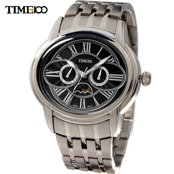 Time100 Casual Men Quartz Full Steel Cool Owl Eyes With Moon Multi-function Watch Sport Watches Men Wristwatch relogio masculino