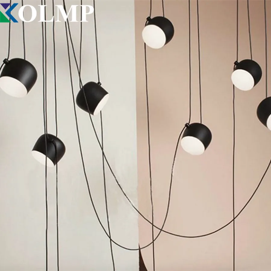 D16CM Lampshdade modern hanging lamp e27 220v decor indoor office DIY suspension luminaire black/white fashion pendant light