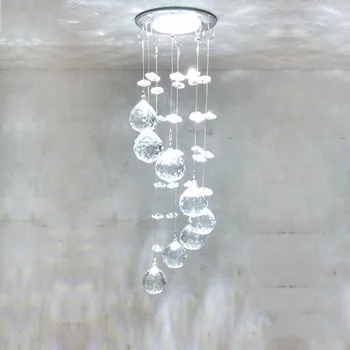 Sprial Crystal Chandelier Light Modern decorative Crystal Light for Aisle Porch Small hanging lamp veranda Crystal Lighting