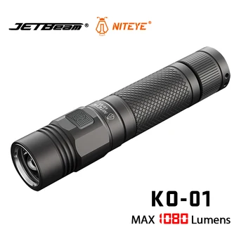 Free JETBeam NITEYE KO-01 Cree XP-L led 1080 lumen Tactical flashlight 1080 lumen side switch torch have 18650 battery gift