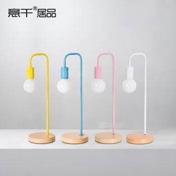 Colorful Nordic Modern Bedroom Wood Desk Lamp Study Work Simple Table Light Cafe Bar Hall Coffee Shop Club Store Restaurant