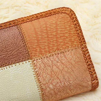 Discount carteras plaid Leather Wallets Coin Pocket Female Clutch Travel Wallet Women billeteras para mujer portefeuille femme