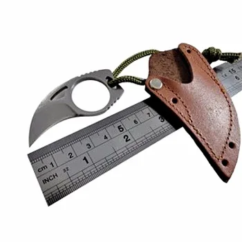 Small Protable MC Knife Home Outdoor Survival Self-defense Mini Claw Knife Leather Sheath Faca Karambit