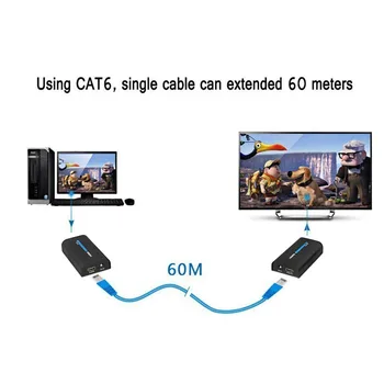 HDMI 1080P Network Extender 60m/120m CAT5 5e CAT6 Unlimited Repeater RJ45 Ethernet Transmitter Receiver QJY99
