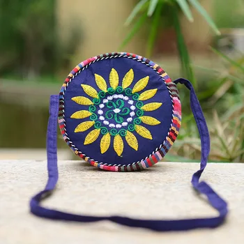 2017 Fashion Women Embroidery Round Shoulder Bag Ethnic Crossbody Messenger Bags Popular