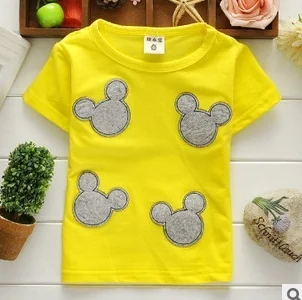 Summer 2017 baby t-shirts baby boy's Adorable mouse head cotton short sleeved T-shirt A203