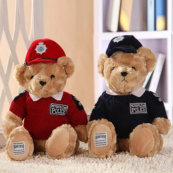 7.9''20CM Lovely Teddy Bear Police Bear Cute Stuffed Toys Brinquedos Gifts for Children Girls In Stock