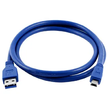 Xmas Blue Superspeed USB 3.0 Type A Male to Mini B 10 Pin Male Adapter Cable Cord