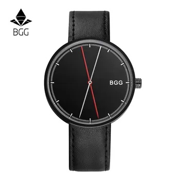 Fashion Men Quartz Watches BGG Brand Luxury Men's Casual Watches Leather Business Wristwatch Relogio Masculino Drop Shipping