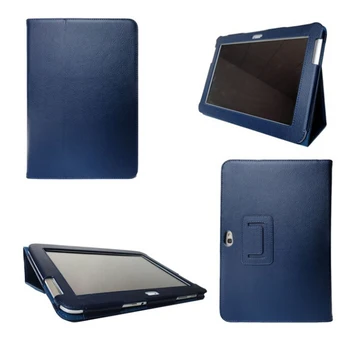 Luxury Litchi Folio stand Pu leather case cover For Samsung Galaxy Tab 2 10.1