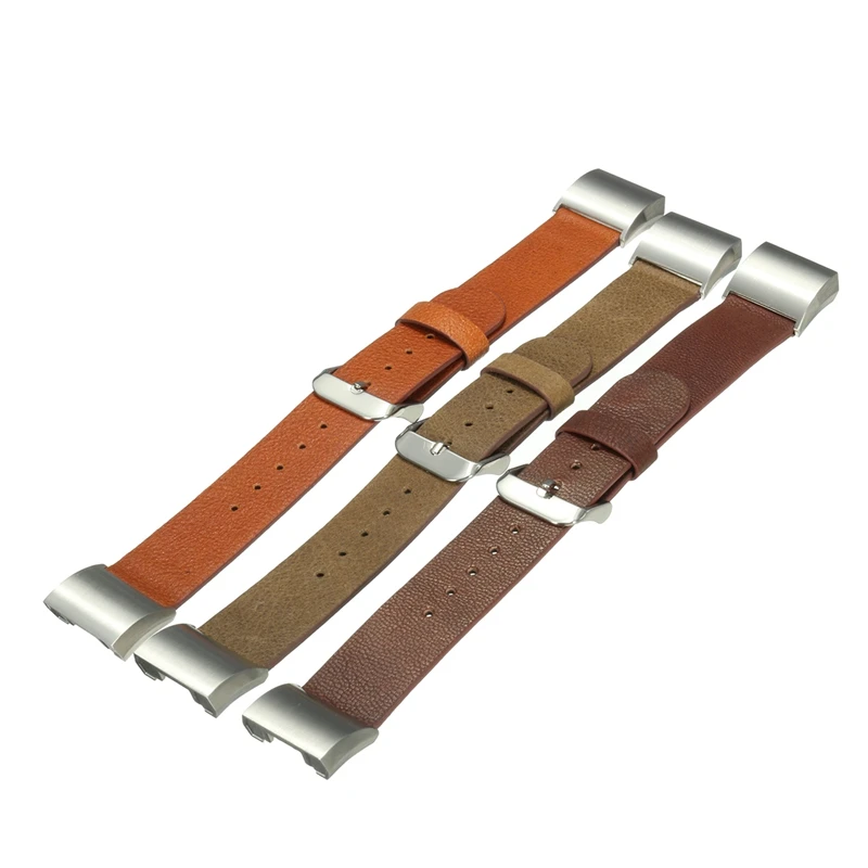 New Replacement Genuine Leather Cowhide Watch For Fitbit Charge 2 WristBand Leather WatchBand Strap Wide Clasp Hole