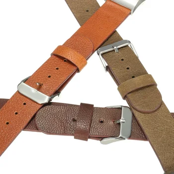 New Replacement Genuine Leather Cowhide Watch For Fitbit Charge 2 WristBand Leather WatchBand Strap Wide Clasp Hole