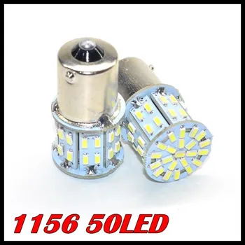 Genuine LED car bulbs 1156 50SMD 3014 brake lamp 1156 BA15S P21W Auto Car Signal Reverse Led Lights White 12V Auto Led