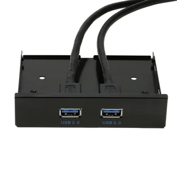 USB 3.0 Front Panel 3.5 Inch 2-Port Hub to 20pin Connector for Floppy Bay Bracket Cable 5Gbps XXM