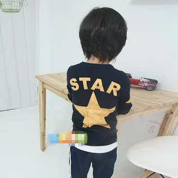 Kids Boy Toddler Baby Star Pattern Printed Long Sleeve Tops T-shirt Shirt Outfit Clothing LH9s