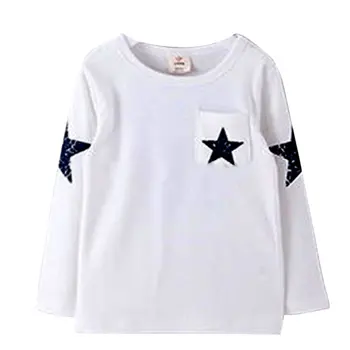 Kids Boy Toddler Baby Star Pattern Printed Long Sleeve Tops T-shirt Shirt Outfit Clothing LH9s