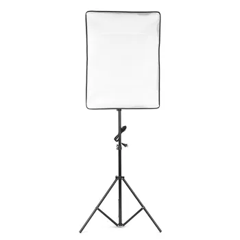 Black Photo Video Studio Continuous Lighting Kit 2pcs 50x70cm Lamp Softbox With 2pcs 75-200cm Adjustable Light Stand