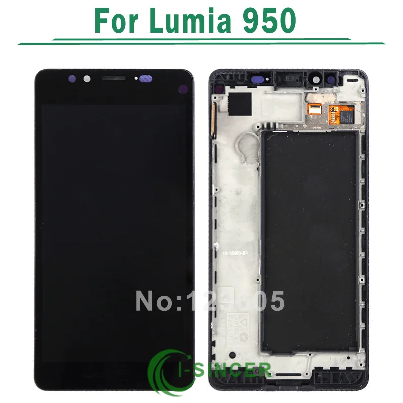 5PCS/LOT For Nokia Lumia 950 LCD Display with Touch Screen Digitizer Assembly With Frame Free DHL
