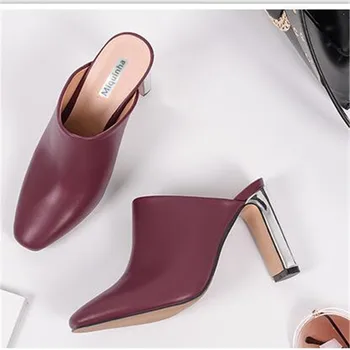 2017 Summer Fashion Luxury Brand Design Party Shoes Women Split Leather Slingbacks High Heels Sexy Lady Sandals Sandalias Mujer