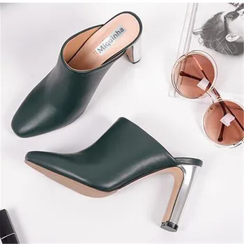 2017 Summer Fashion Luxury Brand Design Party Shoes Women Split Leather Slingbacks High Heels Sexy Lady Sandals Sandalias Mujer