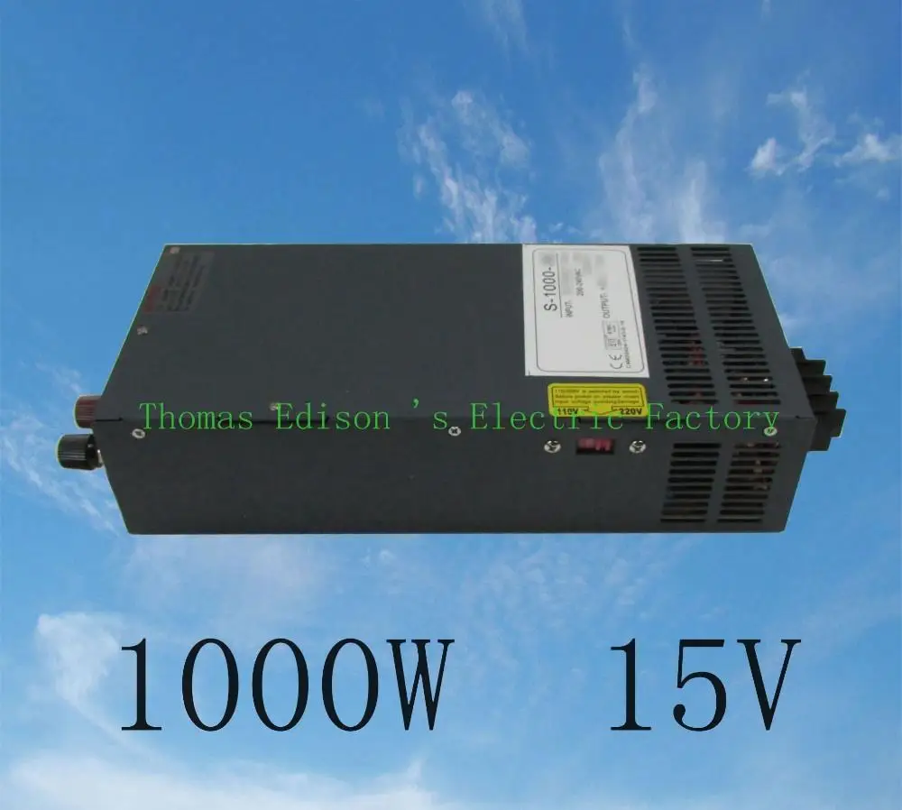1000W 15V 66A 110V or 220v input supply for LED Strip light AC to DC Single Output Switching power other tool