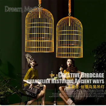 The new Chinese style chandelier bar cage cage personality retro Cafe