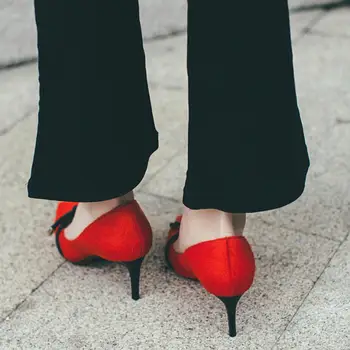 Real horsehair hot fashion women spring summer thin high heels pumps lady 2017 pony hair red black butterfly sexy shallow shoes
