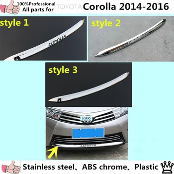 Car cover Bumper engine ABS Chrome trims Front bottom Grid Grill Grille Around edge 1pcs for T0Y0TA Corolla Altis 2016