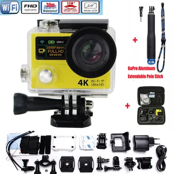 Action Camera H3 H3R Dual Screen Ultra HD Wifi 4K/25fps 1080p 170D Lens go pro Style Waterproof Extreme Sports camera