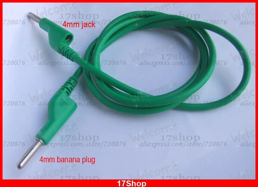 1PCS Copper Dual 4mm banana plug jack Voltage Green silicone Cables