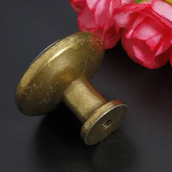 Vintage Ceramic antique brass cabinet knob drawer pulls flower print porcelain Cupboard Wardrobe Dresser pull Handle Pull