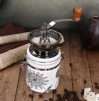 Coffee grinders manual coffee bean grinder ceramic white jade hand coffee grinder home