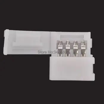 20pcs/lot 4 PIN 4Pin 10mm PCB Strip-to-Strip Solderless FPC Snap Down Connector Adaptor For LED 5050 RGB LED Strip Light