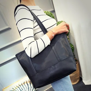 Black PU Leather Patchwork Handbag Women Famous Brands Hand Bags Large Black Shopper Bag Hobo Tote Bags Bolso Sac a Main
