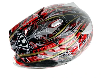 Motorcycle helmet yh-623-b-y1 professional off-road helmet red gold interdiffused YOHE 623 motocross Full face helmet