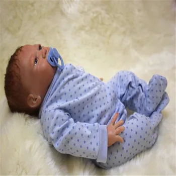 18 inch 46 cm Silicone baby reborn dolls, lifelike doll reborn Lovely blue Pentagram leotard doll