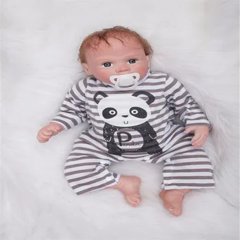 22 inch 55 cm Silicone baby reborn dolls, lifelike doll reborn Panda Cute Doll Pattern