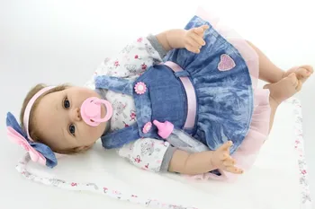 55cm/22inch Silicone Reborn Baby Dolls Handmade Vinyl Baby Pacifier Lifelike Realistic Dolls for Kids Gifts bonecas brinquedos
