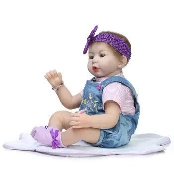 22inch Silicone reborn baby doll 55cm handmade lifelike baby girl doll soft vinyl reborn newborn dolls with clothes Bonecas