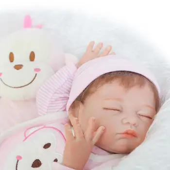 20 inch 50 cm Silicone baby reborn dolls, lifelike doll reborn babies toys Vermicelli marks leotard cute sleep doll