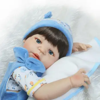 22inch 57cm Silicone baby reborn dolls, lifelike doll reborn Fashion Lovely blue strap set doll