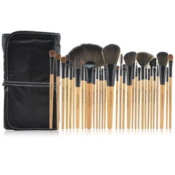 Pinkiou 32pcs Make Up Brush Set Professional Cosmetic Tool Sets makeup Brushes kit with PU bag for you wood powder kit