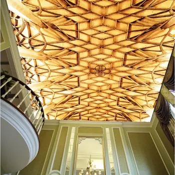 3D ceiling geometry figure wallpaper Hotel KTV aisle porch hall restaurant decoration brilliant wallpaper mural