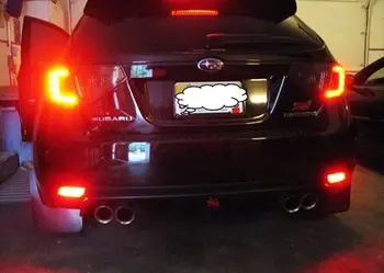 Black Smoked Bumper Reflector LED Tail Stop Brake Light For Subaru Impreza WRX STI XV Crosstrek Legacy Exiga Levorg